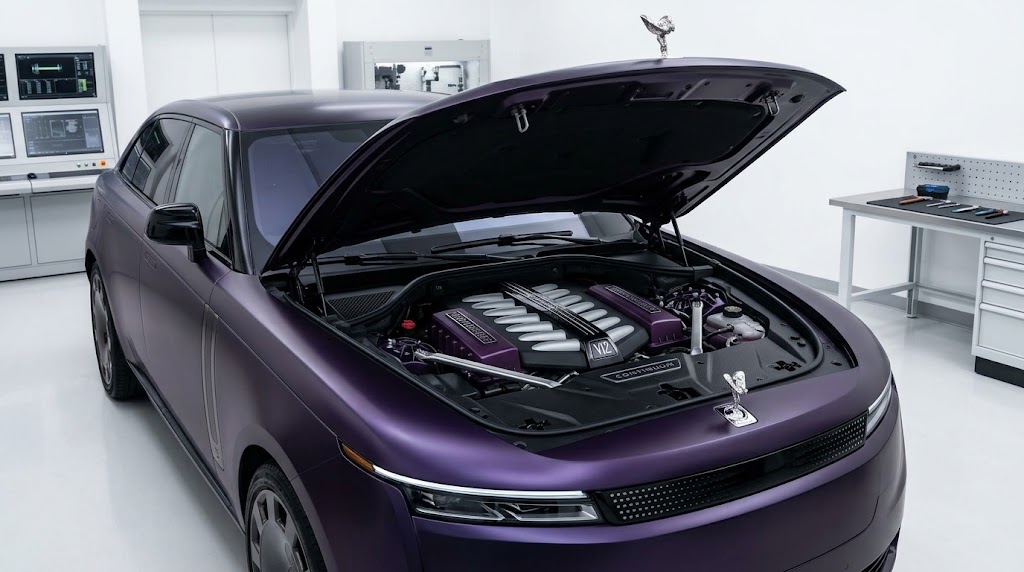 Bonnet Open V12 Engine View